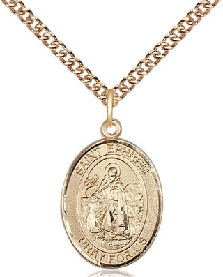 14kt Gold Filled Saint Ephrem Medal Religious Jewelry Engraved Catholic Saint Jewelry
