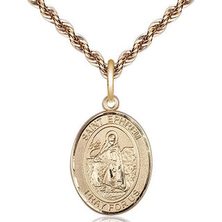 14kt Gold Filled Saint Ephrem Medal Religious Jewelry Engraved Catholic Saint Jewelry