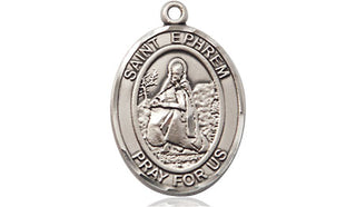 Sterling Silver Saint Ephrem Medal Religious Jewelry Engraved Catholic Saint Jewelry