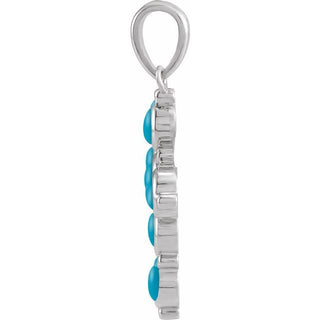 Sterling Silver Natural Turquoise Cross Pendant