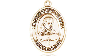 14kt Gold Filled Saint Junipero Serra Medal Engraved Catholic Saint Jewelry