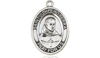 Pewter Saint Junipero Serra Medal Engraved Catholic Saint Jewelry