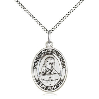 Sterling Silver Saint Junipero Serra Medal Religious Jewelry Engraved Catholic Saint Jewelry