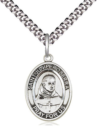 Sterling Silver Saint Junipero Serra Medal Religious Jewelry Engraved Catholic Saint Jewelry