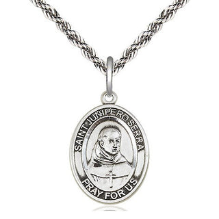 Sterling Silver Saint Junipero Serra Medal Religious Jewelry Engraved Catholic Saint Jewelry