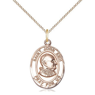 14kt Gold Filled Saint John Xxiii Medal Religious Jewelry Engraved Catholic Saint Jewelry