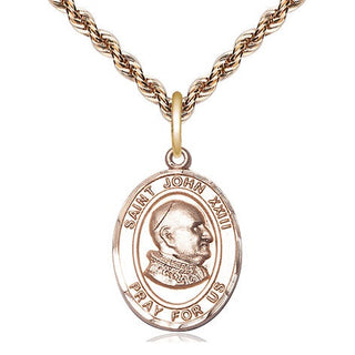 14kt Gold Saint John Xxiii Medal Engraved Catholic Saint Jewelry