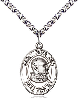 Sterling Silver Saint John Xxiii Medal Religious Jewelry Engraved Catholic Saint Jewelry