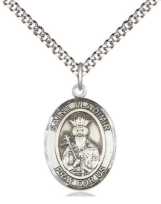 Pewter Saint Vladimir Medal Religious Jewelry Engraved Catholic Saint Jewelry