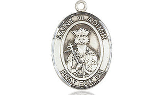 Sterling Silver Saint Vladimir Medal Religious Jewelry Engraved Catholic Saint Jewelry
