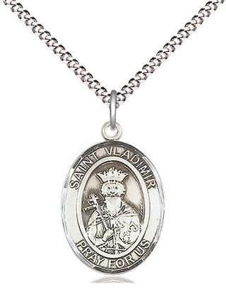 Sterling Silver Saint Vladimir Medal Religious Jewelry Engraved Catholic Saint Jewelry