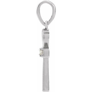 Sterling Silver .03 CT Natural Diamond Ankh Cross Pendant