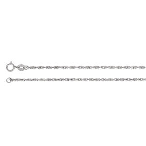 16-inch Rope Chain with Spring Ring - 14K White Gold