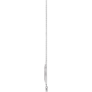 Platinum .015 CT Natural Diamond Rosary Cross 18" Necklace