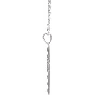 Platinum Pyramid Cross 20" Necklace