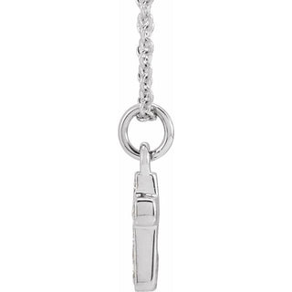 14K White .04 CTW Natural Diamond Youth Cross 15" Necklace