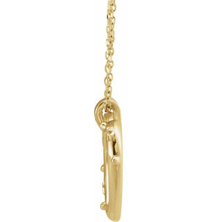 14K Yellow Rosary Heart 16-18" Necklace