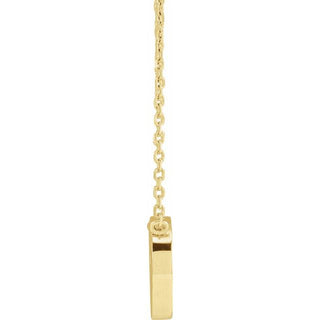 14K Yellow Pierced Cross Hammered Disc 18" Necklace