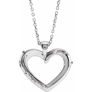 Sterling Silver Rosary Heart 16-18" Necklace