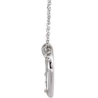Sterling Silver Rosary Heart 16-18" Necklace
