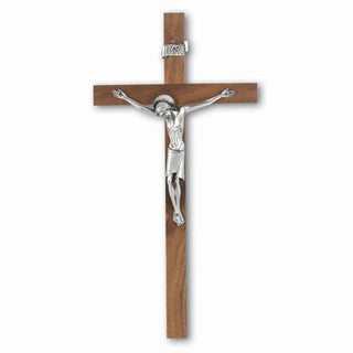 10"Walnut Cross with Silver Corpus