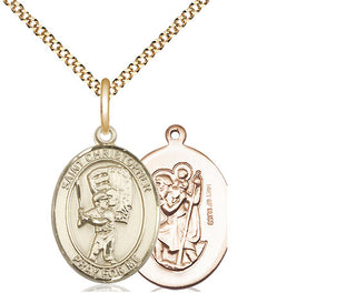 14kt Gold Filled Saint Christopher Baseball Medal Religious Jewelry