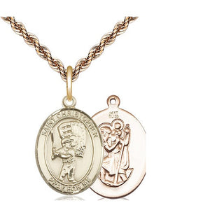 14kt Gold Saint Christopher Baseball Medal