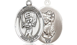 Pewter Saint Christopher Baseball Medal