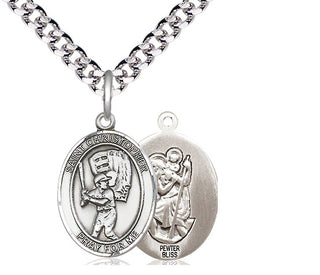 Pewter Saint Christopher Baseball Medal Religious Jewelry