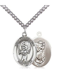 Sterling Silver Saint Christopher Baseball Medal Religious Jewelry