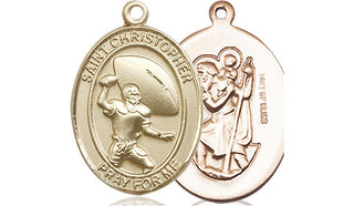 14kt Gold Filled Saint Christpher Football Medal