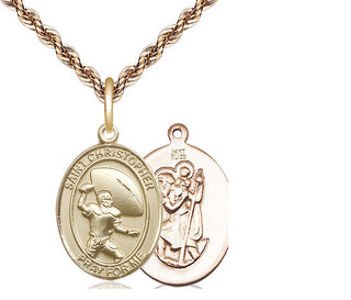 14kt Gold Saint Christopher Football Medal