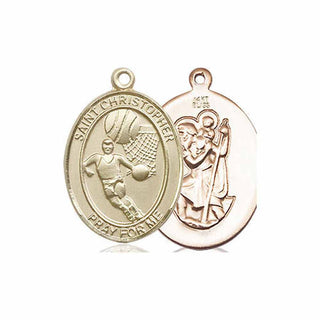 14kt Gold Saint Christopher Basketball Medal