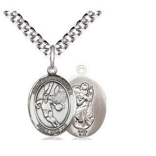 Pewter Saint Christopher Basketball Medal Religious Jewelry