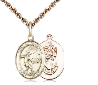 14kt Gold Saint Christopher Soccer Medal