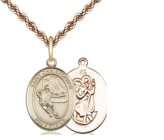 14kt Gold Saint Christopher Hockey Medal