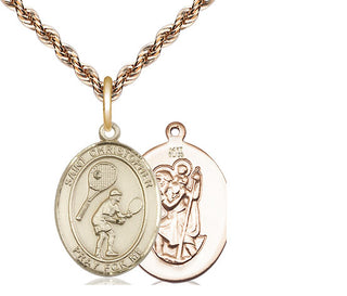 14kt Gold Saint Christopher Tennis Medal