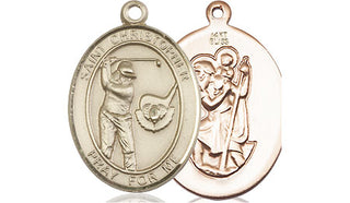 14kt Gold Saint Christopher Golf Medal