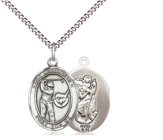 Pewter Saint Christopher Golf Medal Religious Jewelry