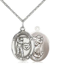 Sterling Silver Saint Christopher Golf Medal Religious Jewelry