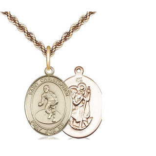 14kt Gold Saint Christopher Wrestling Medal