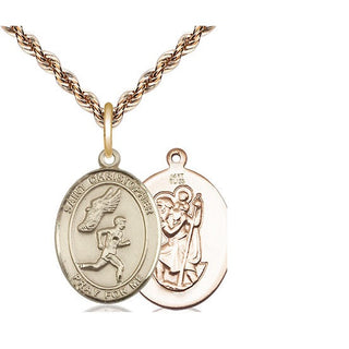 14kt Gold Saint Christopher Track&Field Medal