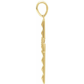 14K Yellow Pyramid Cross Pendant