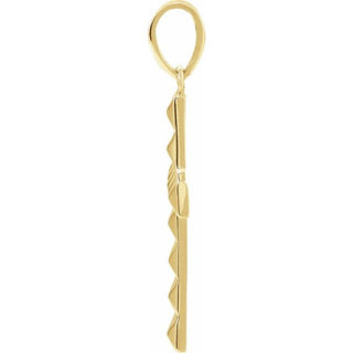 14K Yellow Pyramid Cross Pendant