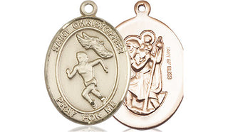 14kt Gold Filled Saint Christopher Track&Field Medal
