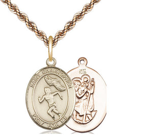 14kt Gold Saint Christopher Track&Field Medal