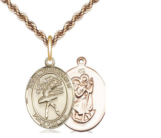 14kt Gold Saint Christopher Dance Medal