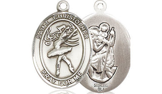 Sterling Silver Saint Christopher Dance Medal Religious Jewelry