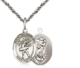 Sterling Silver Saint Christopher Dance Medal Religious Jewelry