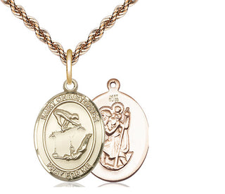14kt Gold Saint Christopher Gymnastics Medal